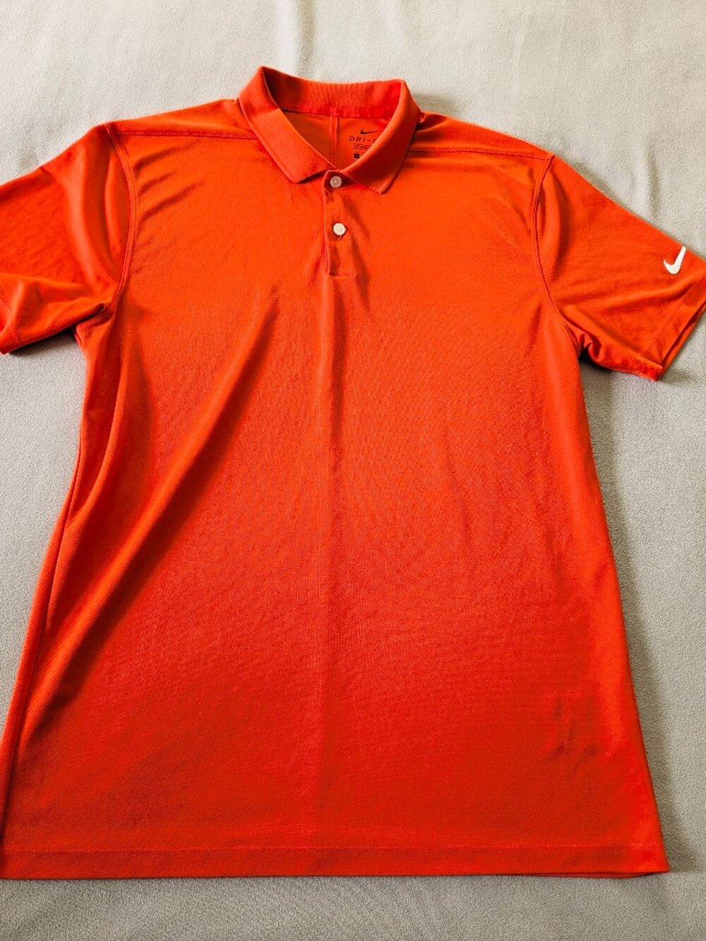 Nike Dri-Fit Standard Fit Polo Shirt Men's Small Coral Red